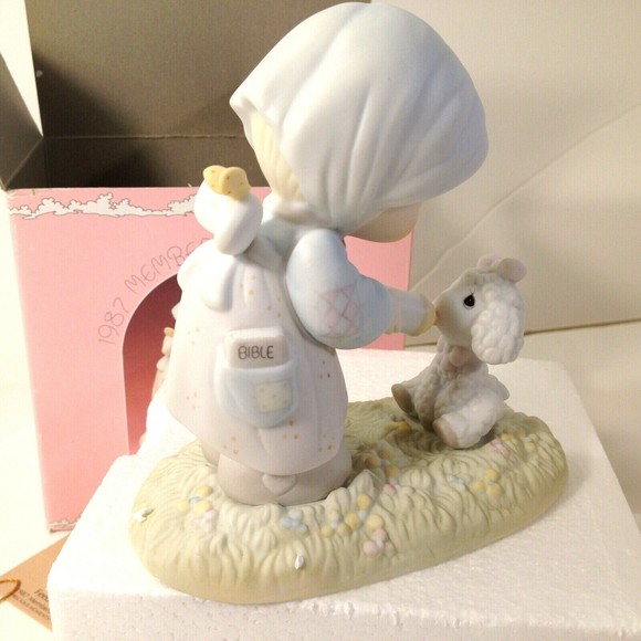 PRECIOUS MOMENTS  Feed My Sheep 1987 Members Only Figurine PM-871 w/Box - Picture 4 of 12